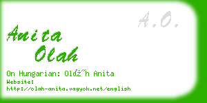 anita olah business card